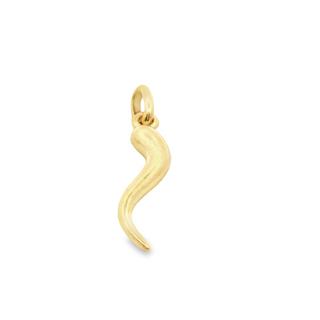 9CT CHILLI / HORN CHARM YELLLOW GOLD 2.4MM PLUS BAIL SOLID HAND MADE 