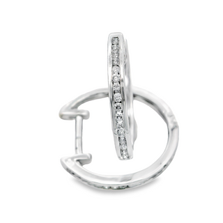 9CT HOOPS WHITE GOLD BRILLIANT CUT DIAMONDS CHANNEL SET ROUND SHAPE IMPORTED 4