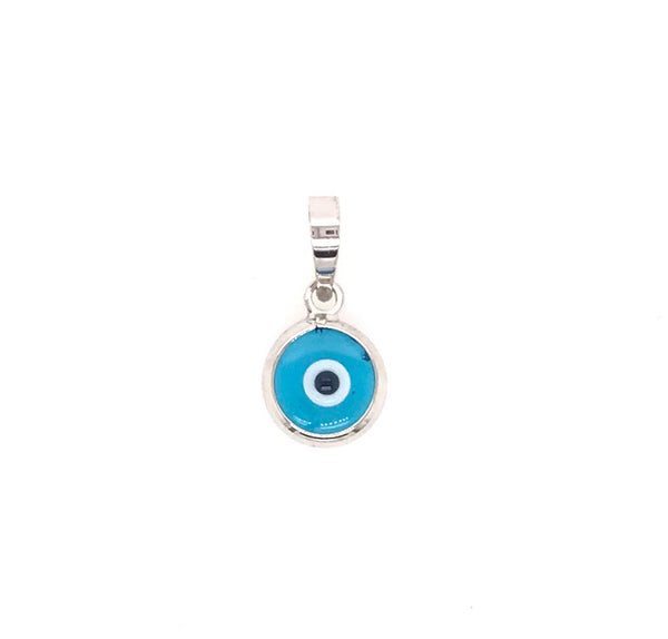 18CT WHITE GOLD EYE CHARM MADE IN ITALY