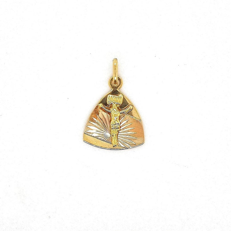 18CT MEDAL 3 TONE FEATURING JUEUS MADE IN ITALY