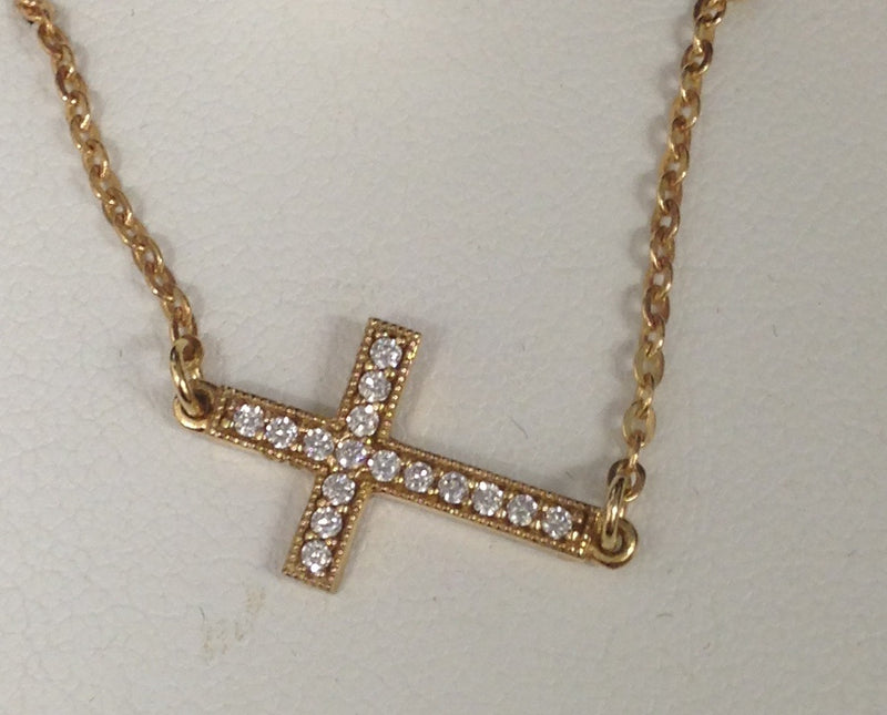 9CT LRG SWAR CROSS NECKLACE 45CM