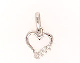 18ct White Gold Diamond Heart Pendant 