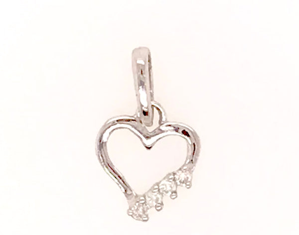 18ct White Gold Diamond Heart Pendant 