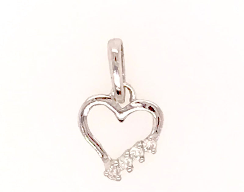 18ct White Gold Diamond Heart Pendant 