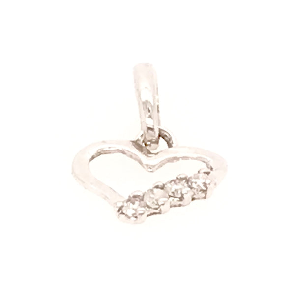 18ct White Gold Diamond Heart Pendant 