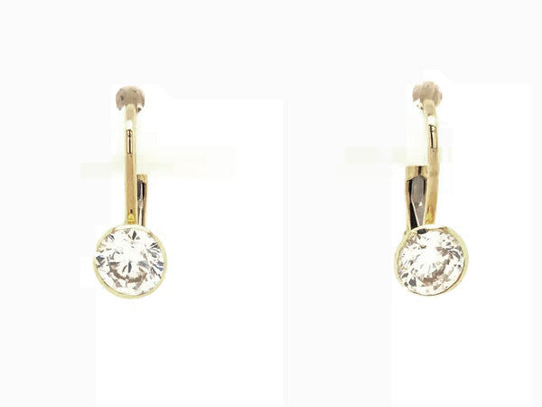 9ct Yellow Gold Continential Swarovski Earrings 