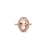 18ct Rose Gold Morganite & Diamond Ring