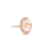 18ct Rose Gold Morganite & Diamond Ring