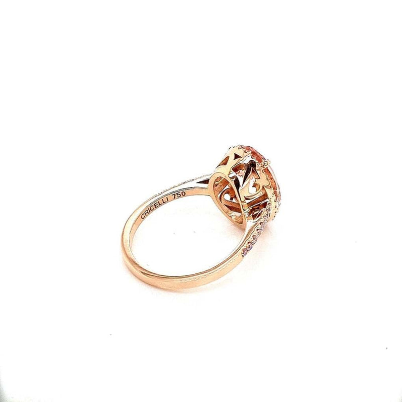 18ct Rose Gold Morganite & Diamond Ring