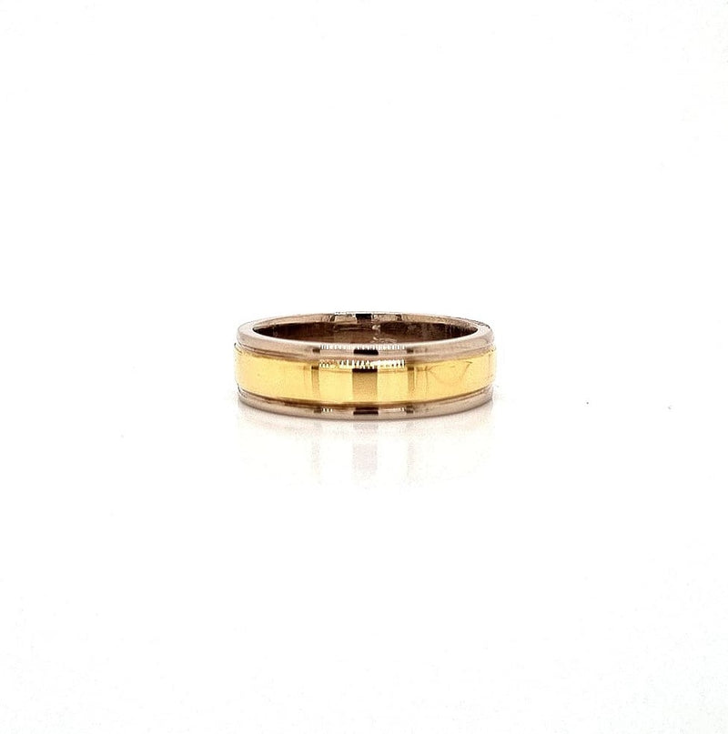 18ct two tone polished wedder