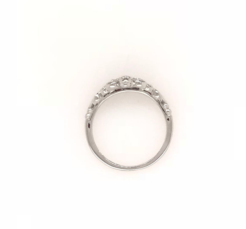 10ct White Gold Crown Ring 