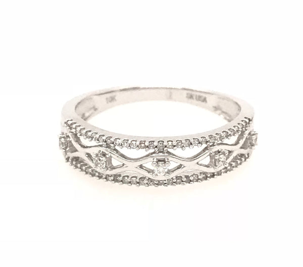 10ct White Gold Diamond Ring 