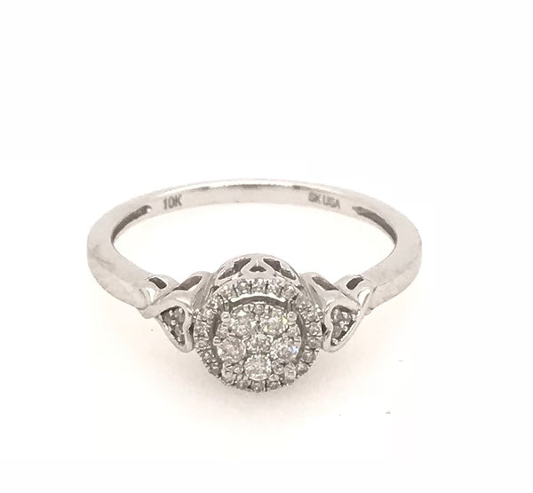 10ct White Gold Dress Ring 