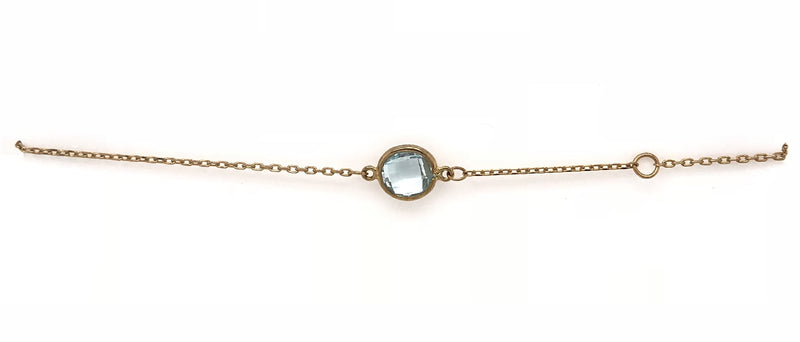 9ct Yellow Gold Gem Stone Bracelet 