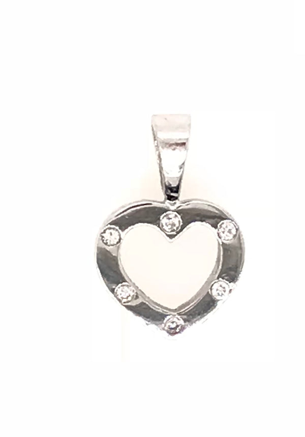 18ct White Gold Diamond Heart Pendant  4