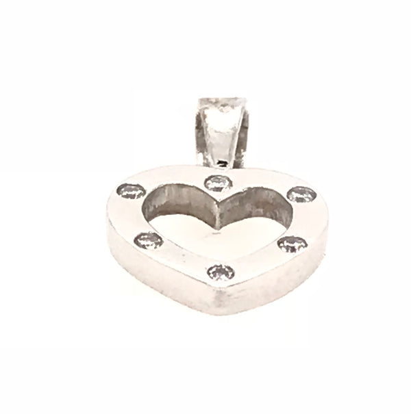 18ct White Gold Diamond Heart Pendant  4