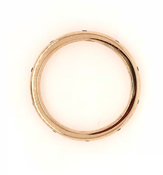 18CT ROSE GOLD FOREVER BAND GYPSY SET NATURAL BRILLIANT CUT PINK SAPPHIRES AND BRILLIANT CUT DIAMONDS HAND CRAFTED
