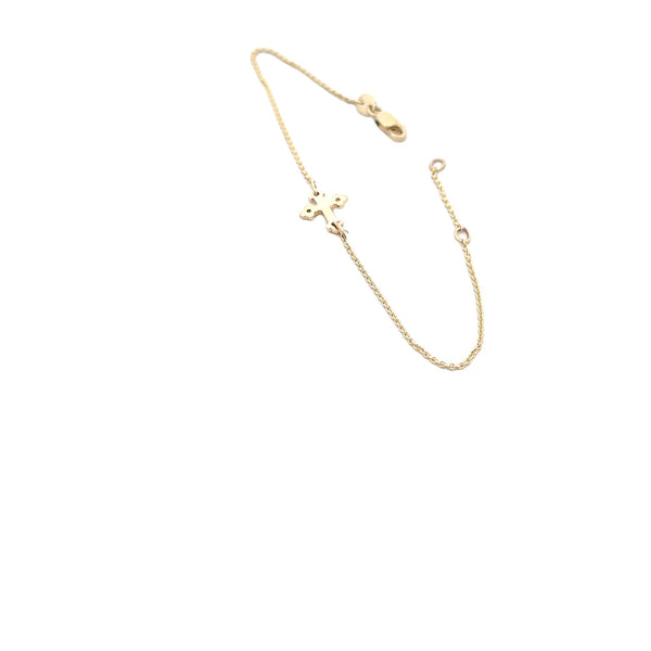 BRACELET 9CT YELLOW GOLD CELTIC CROSS 18.5CM LONG HAND CRAFTED BY CRICELLI