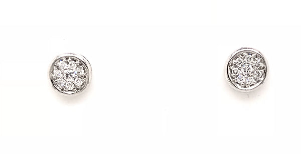 18ct White Gold Diamond stud Earrings 