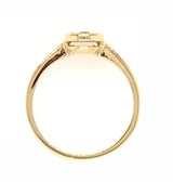 18CT YELLOW GOLD ROUNG TOP RING CHILD / ADULT YELLOW SAPPHIRE AND BRILLIANT CUT DIAMONDS HAND CRAFTED