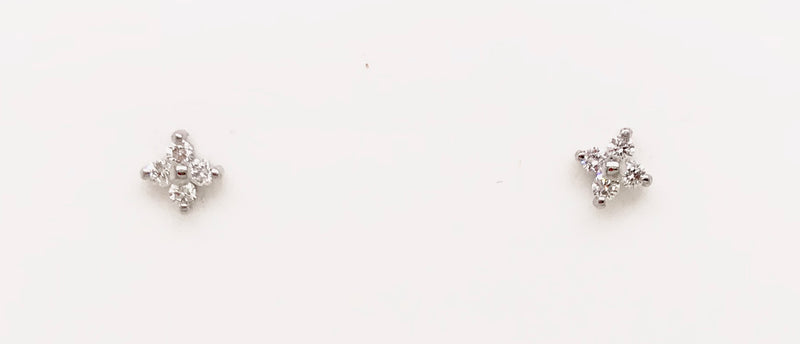 18ct White gold diamond stud earrings 