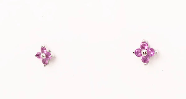 9ct White Gold Gem stone Stud earrings 