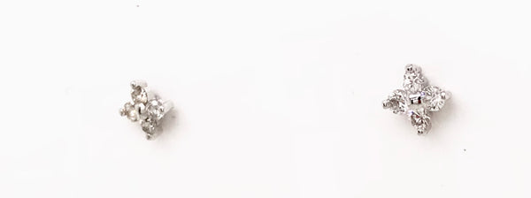 9ct White Gold Diamond Stud Earrings 