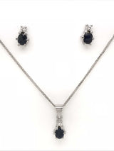 9ct white Gold Gem Stone Pendant 
