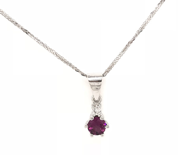 9ct white Gold Gem Stone Pendant  4