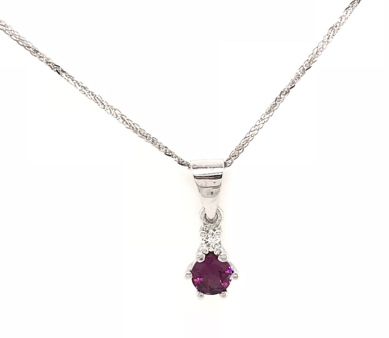 9ct white Gold Gem Stone Pendant  4