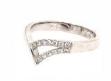 9CT WHITE GOLD SIDE SPLIT DRESS RING CLAW SET BRILLIANT CUT DIAMONDS HAND CRAFTED