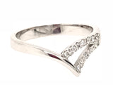 9CT WHITE GOLD SIDE SPLIT DRESS RING CLAW SET BRILLIANT CUT DIAMONDS HAND CRAFTED