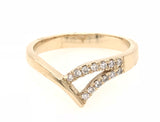 9CT YELLOW GOLD SIDE SPLIT DRESS RING CLAW SET BRILLIANT CUT DIAMONDS HAND CRAFTED