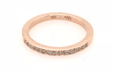 9CT ROSE GOLD WEDDING BAND / RING PAVE'SET BRILLIANT CUT DIAMONDS HAND CRAFTED