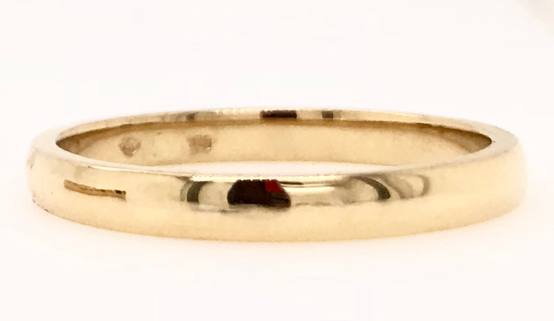 18CT YELLOW GOLD WEDDING BAND 2.7MM WIDE HALF ROUND WITH EDGE HAND CRAFTED