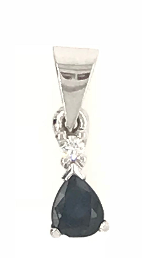 9ct White Gold Gem Stone Pendant  7