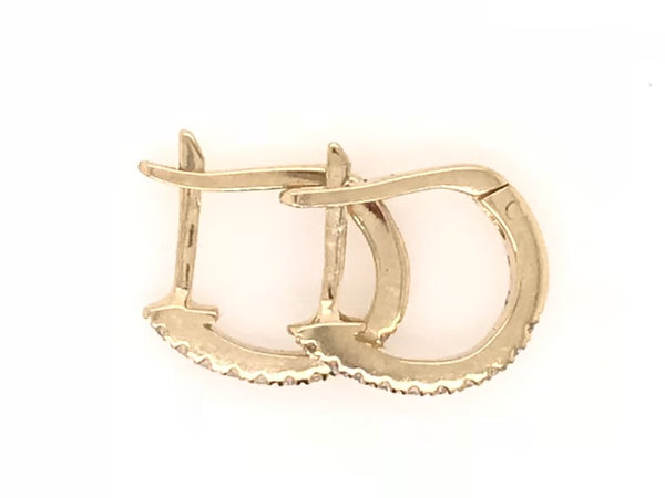 9CT YELLOW GOLD DIAMOND HOOP EARRINGS HAND CRAFTED