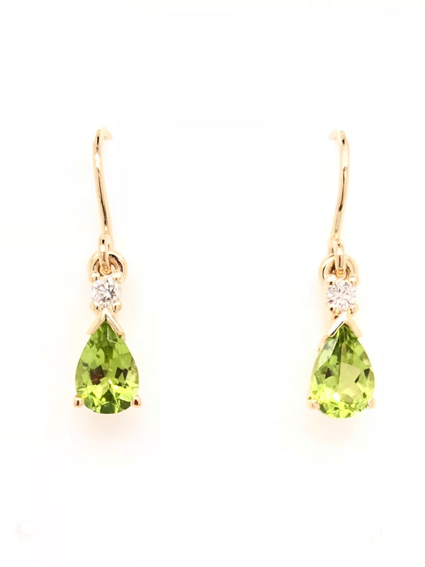9CT YELLOW GOLD GEM STONE SHEPHERD HOOK EARRINGS HAND CRAFTED 4
