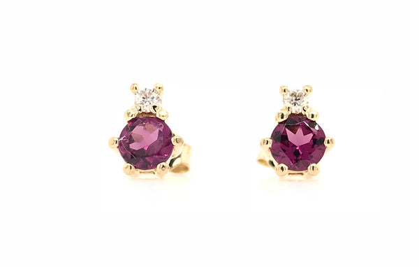 9ct Yellow Gold Gem stone Stud earrings 