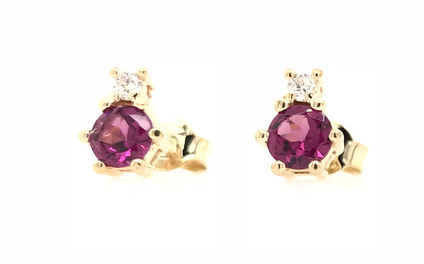 9ct Yellow Gold Gem stone Stud earrings 