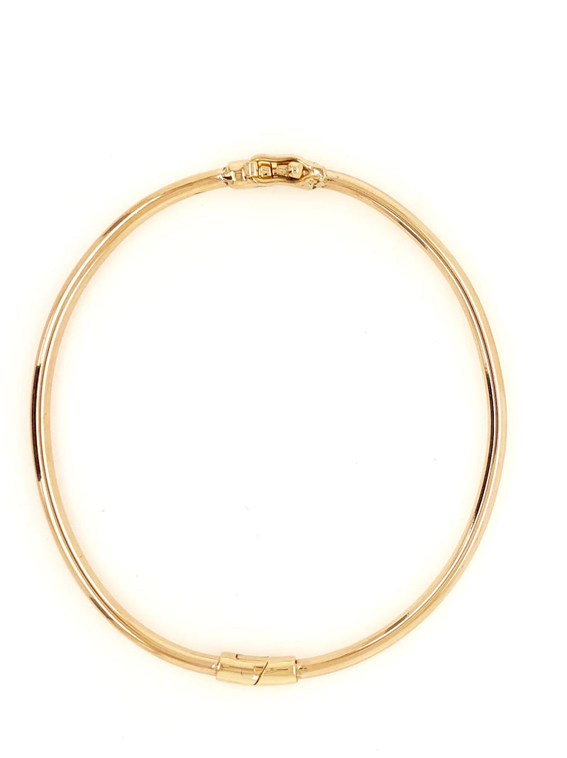9CT ROSE GOLD SOLID TUBE OVAL BANGLE WITH HINGE HAND CRAFED 