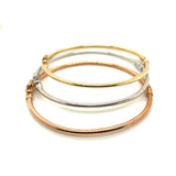 9CT ROSE GOLD SOLID TUBE OVAL BANGLE WITH HINGE HAND CRAFED 