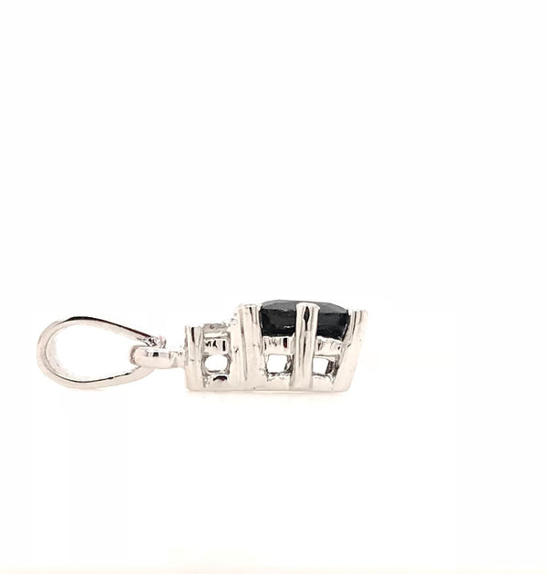9ct White Gold Gem Stone Pendant