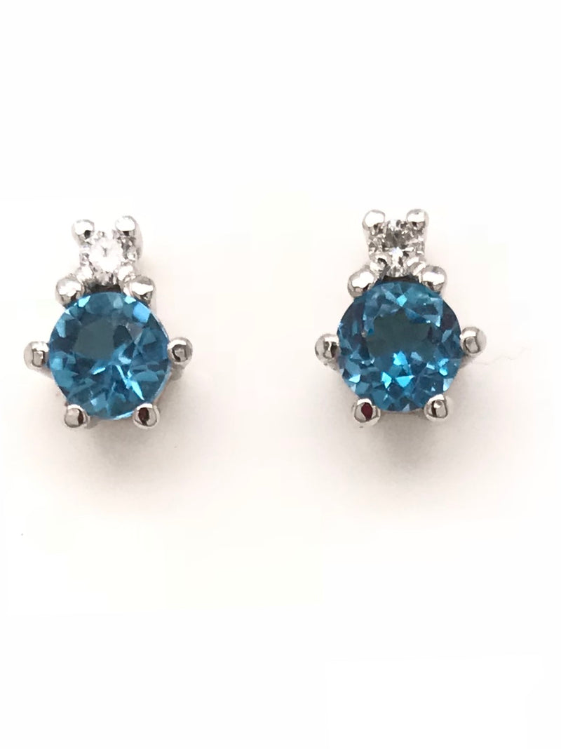 9ct White Gold Gem Stone Stud Earrings 13
