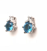 9ct White Gold Gem Stone Stud Earrings 13