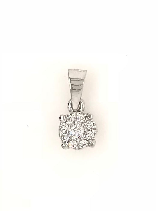 18ct White Gold Diamond Pendant 4