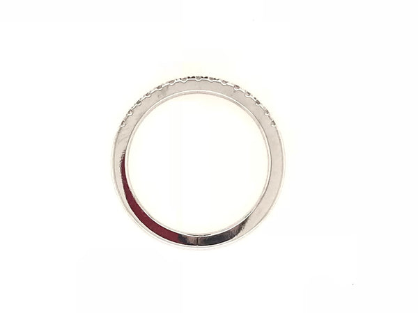 18CT WHITE GOLD WEDDING BAND / RING CLAW SET BRILLIANT CUT DIAMONDS HAND CRAFTED