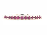18CT WHITE GOLD WEDDING BAND / RING CLAW SET BRILLIANT CUT NATURAL RUBIES HAND CRAFTED