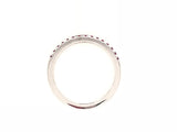 18CT WHITE GOLD WEDDING BAND / RING CLAW SET BRILLIANT CUT NATURAL RUBIES HAND CRAFTED