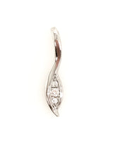 9CT WHITE GOLD TULIP DESIGN PENDANT PAVE' SET BRILLIANT CUT DIAMONDS HAND CRAFTED